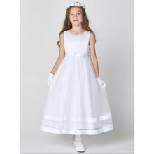 Load image into Gallery viewer, Satin and Sparkle Tulle Dress with Pearl Neckline
