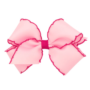 Moonstitch Hair Bow - Pearl & Shocking Pink