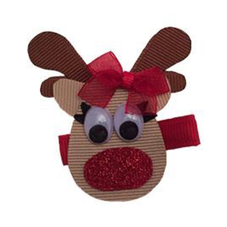 Glitter Nose Reindeer Hair Clip