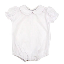 Load image into Gallery viewer, Girls Woven SS Button Back Onesie- White
