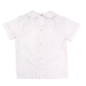 Button Back SS Piped Shirt
