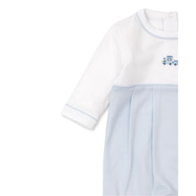Load image into Gallery viewer, CLB Fall Medley Embroidered Footie - Blue/White
