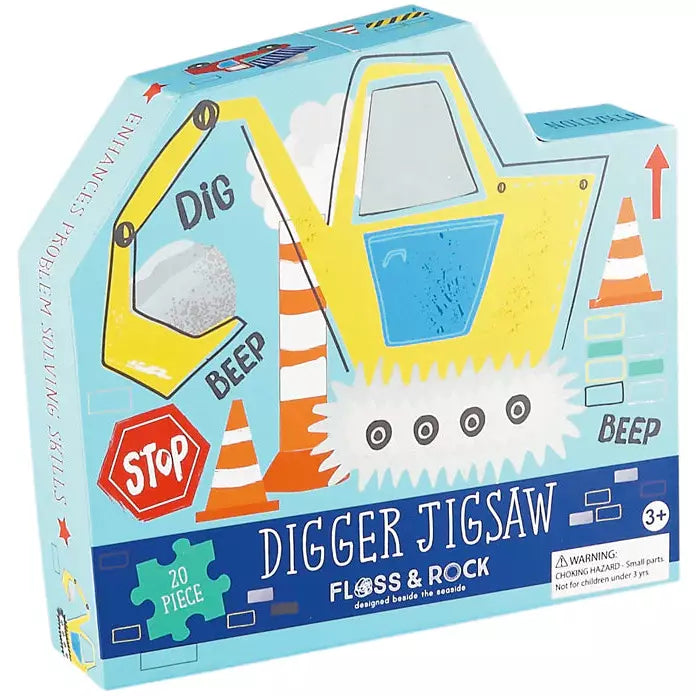 Construction 20pc Shaped Jigsaw with Shaped Box