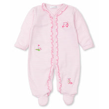 Load image into Gallery viewer, 18 Holes Stripe Embroidered Footie - Pink

