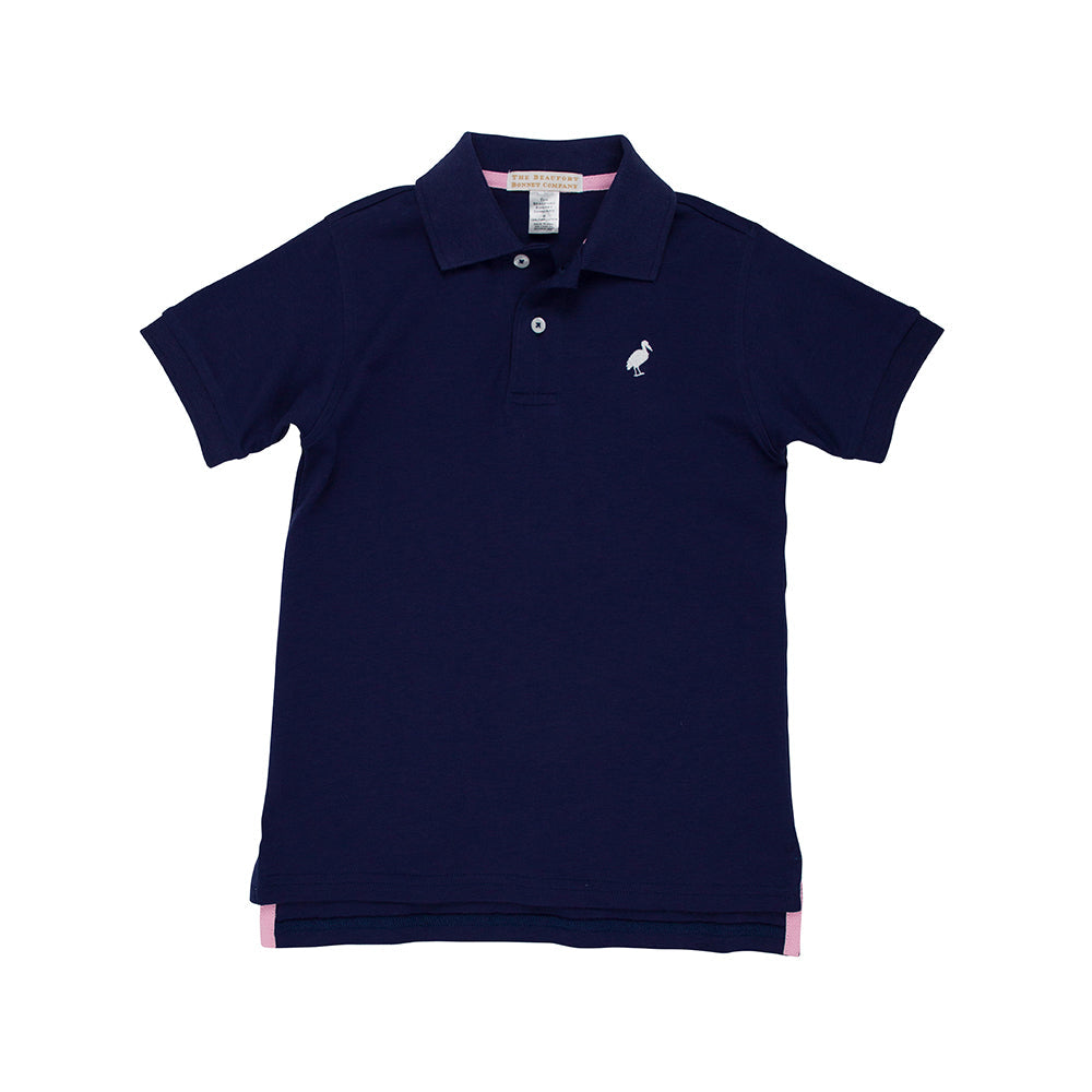 Prim & Proper Polo- Nantucket Navy/ Multicolor Stork