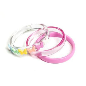 Butterfly Pastel Colors + Pink Bangle Set