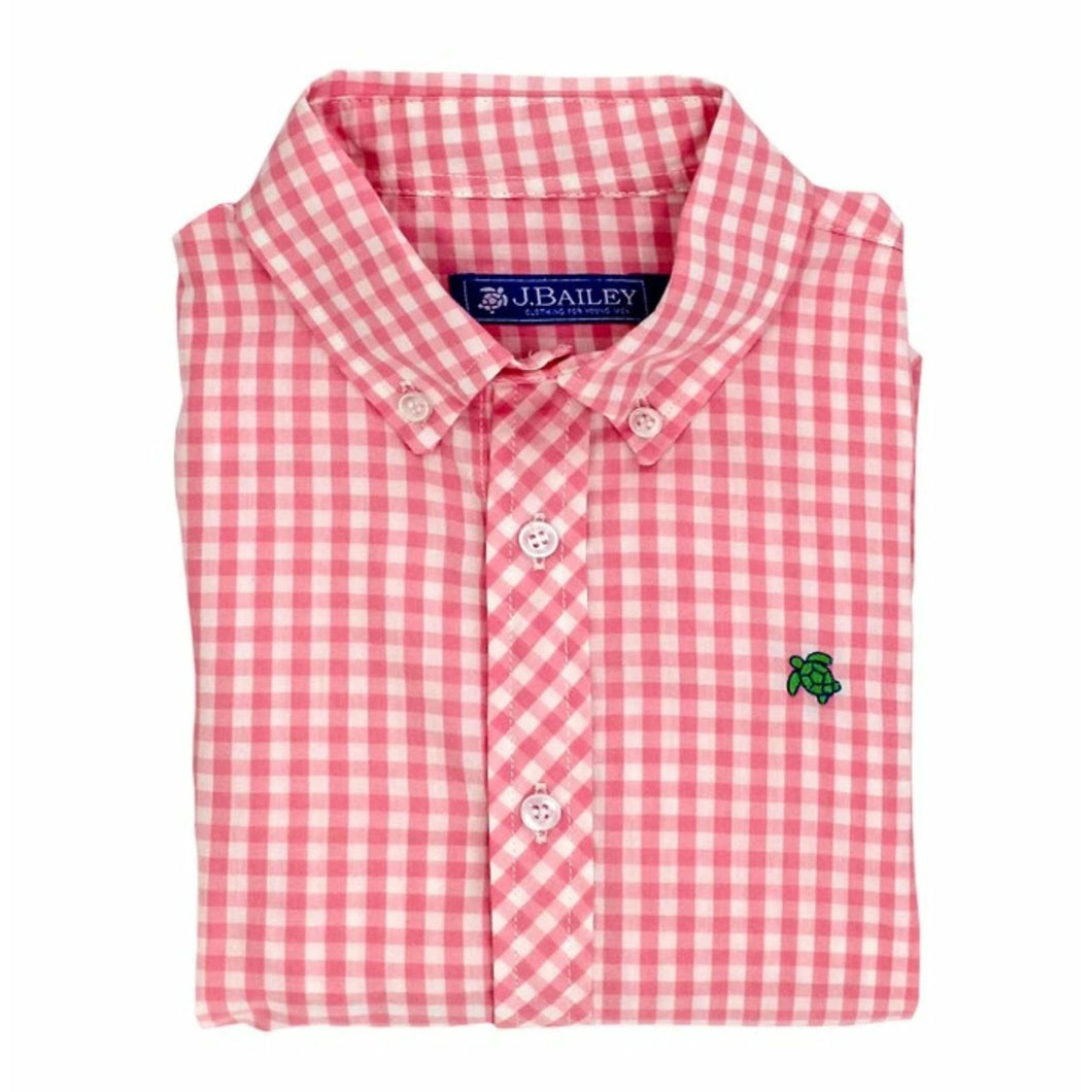 Roscoe Button Down-Pink Check
