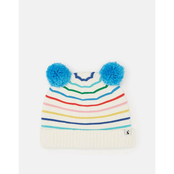 Pom Pom Knitted Hat - Wilding Multi Stripe