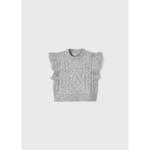 Knitted Sweater Vest - Silver