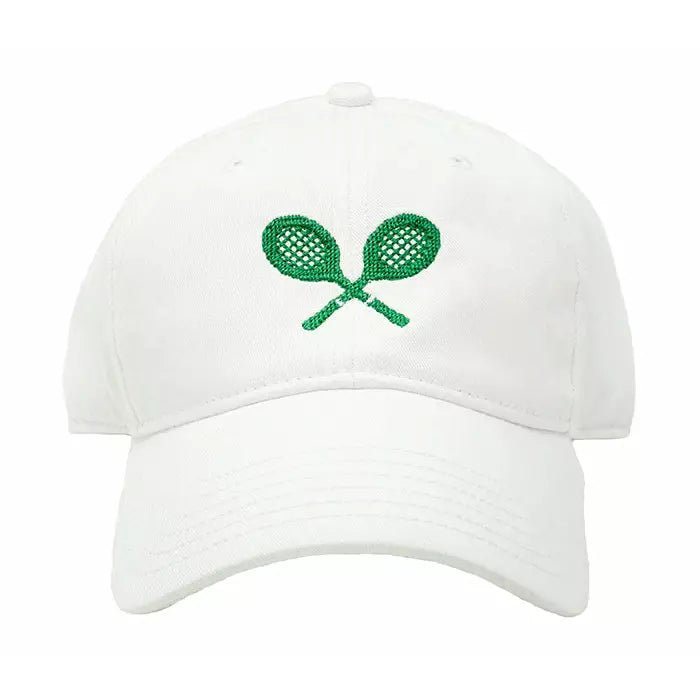 Tennis Racquets on White Hat