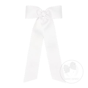 Scalloped Edge Grosgrain Bowtie with Streamer Tails