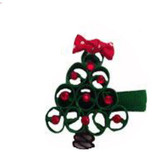 Rhinestone Christmas Tree Hair Clip