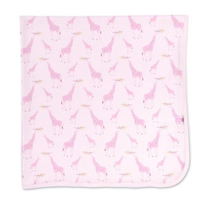 Pink Jolie Giraffe Organic Cotton Swaddle Blanket