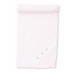Classic Treasures Bow Blanket - Pink Stripe