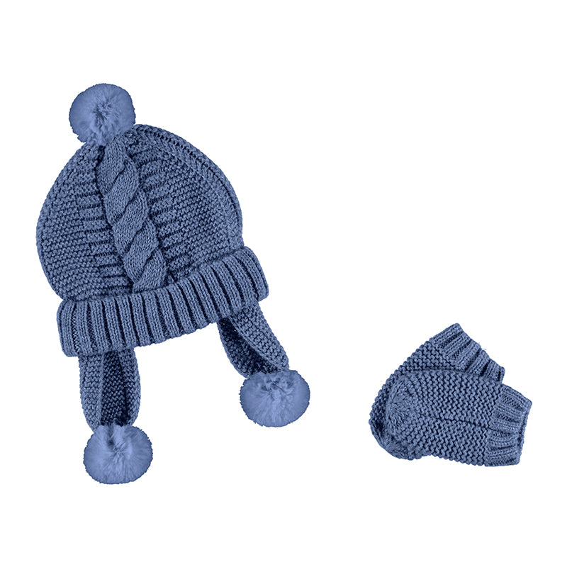 Hat & Mittens Set- Cerulean Blue