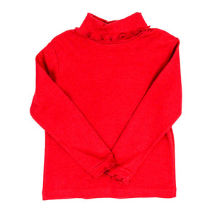 Knit Ruffle Turtle Neck - Red