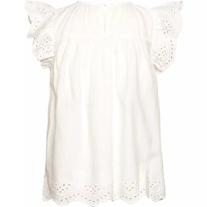 Short Sleeve Embroidery Top in Cloud