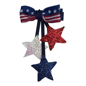 Dangle Patriotic Stars Hair Clip