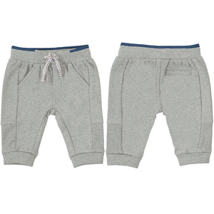 Fleece Basic Trousers-Heather Grey