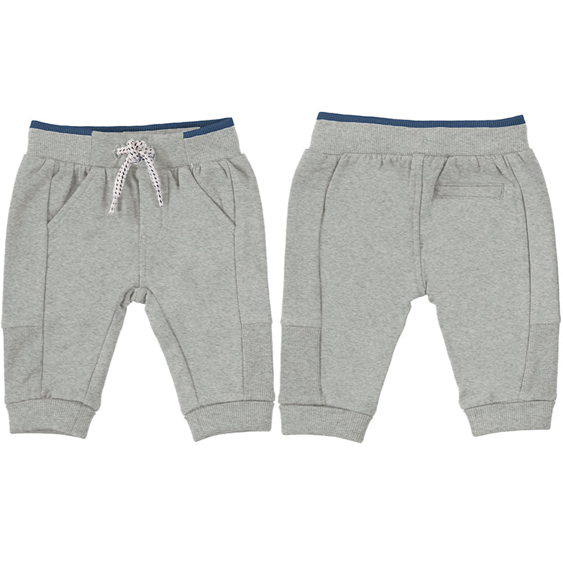 Fleece Basic Trousers-Heather Grey