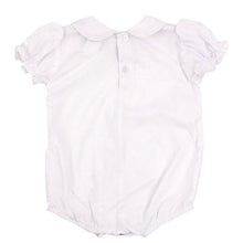 Load image into Gallery viewer, Girls Woven SS Button Back Onesie- White
