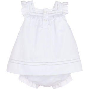 Heirloom Float Dress (w/ Bonnet & Diaper Cover)- White