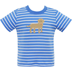 Labrador Periwinkle & White Stripe Knit T-shirt