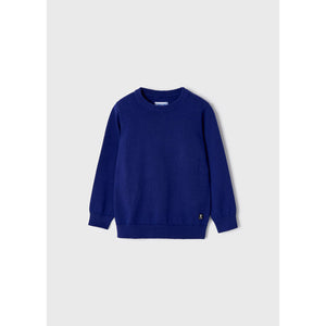 Basic Cotton Crewneck Sweater - Cobalt