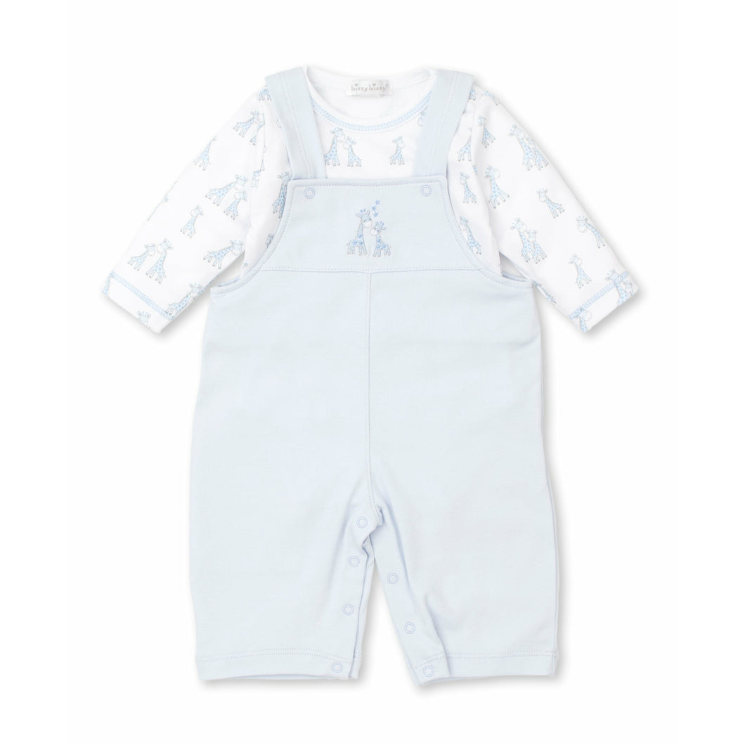 Giraffe Grins Overall Set- Blue