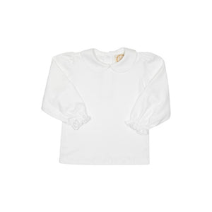 Maude’s Peter Pan Collar Shirt & Onesie (Long Sleeve Pima) - Worth Avenue White
