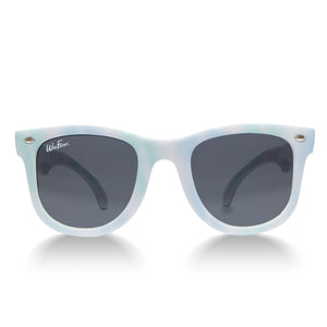 Polarized WeeFarers Sunglasses- Blue/Green Tie Dye