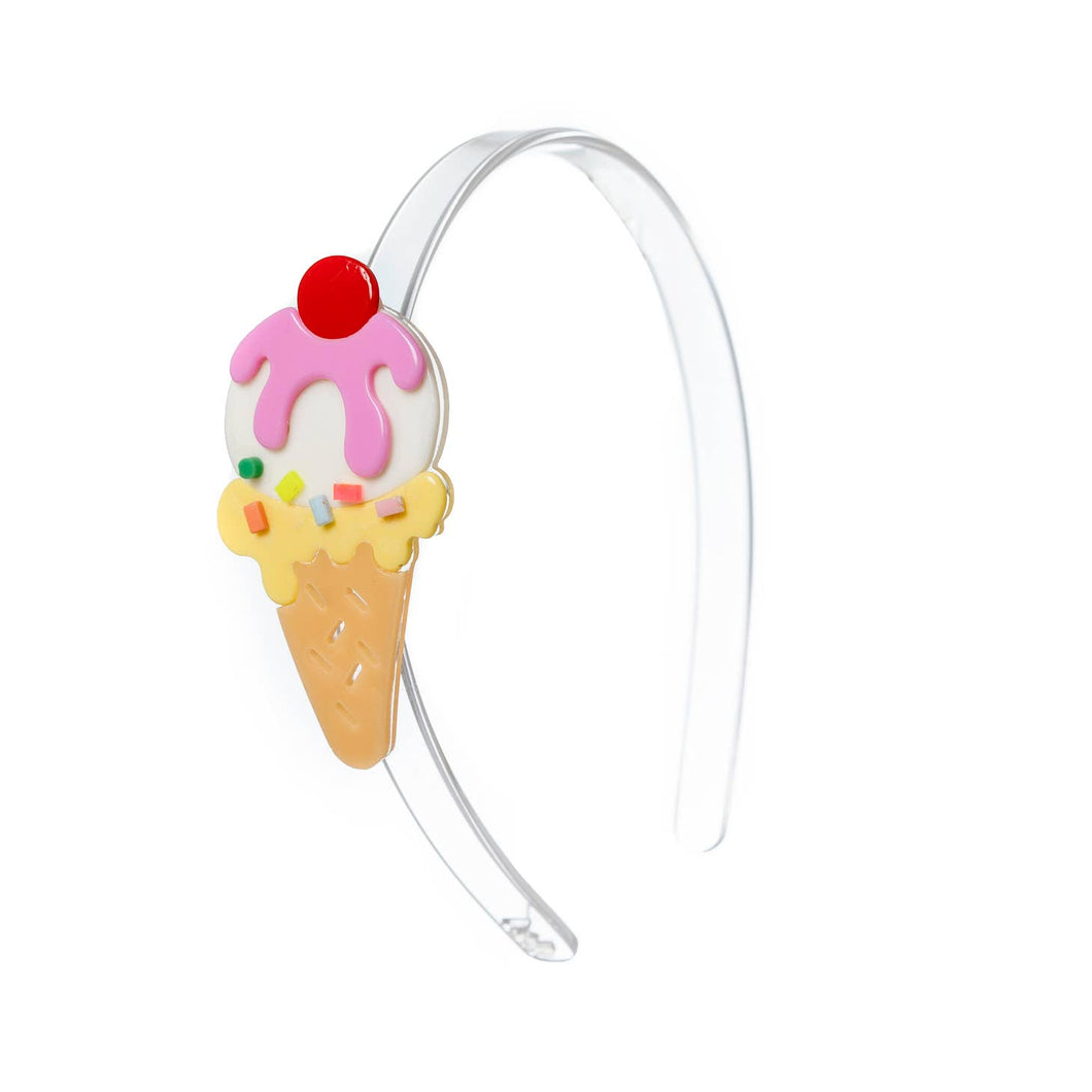 Ice Cream Sundae Pink/Yellow Headband