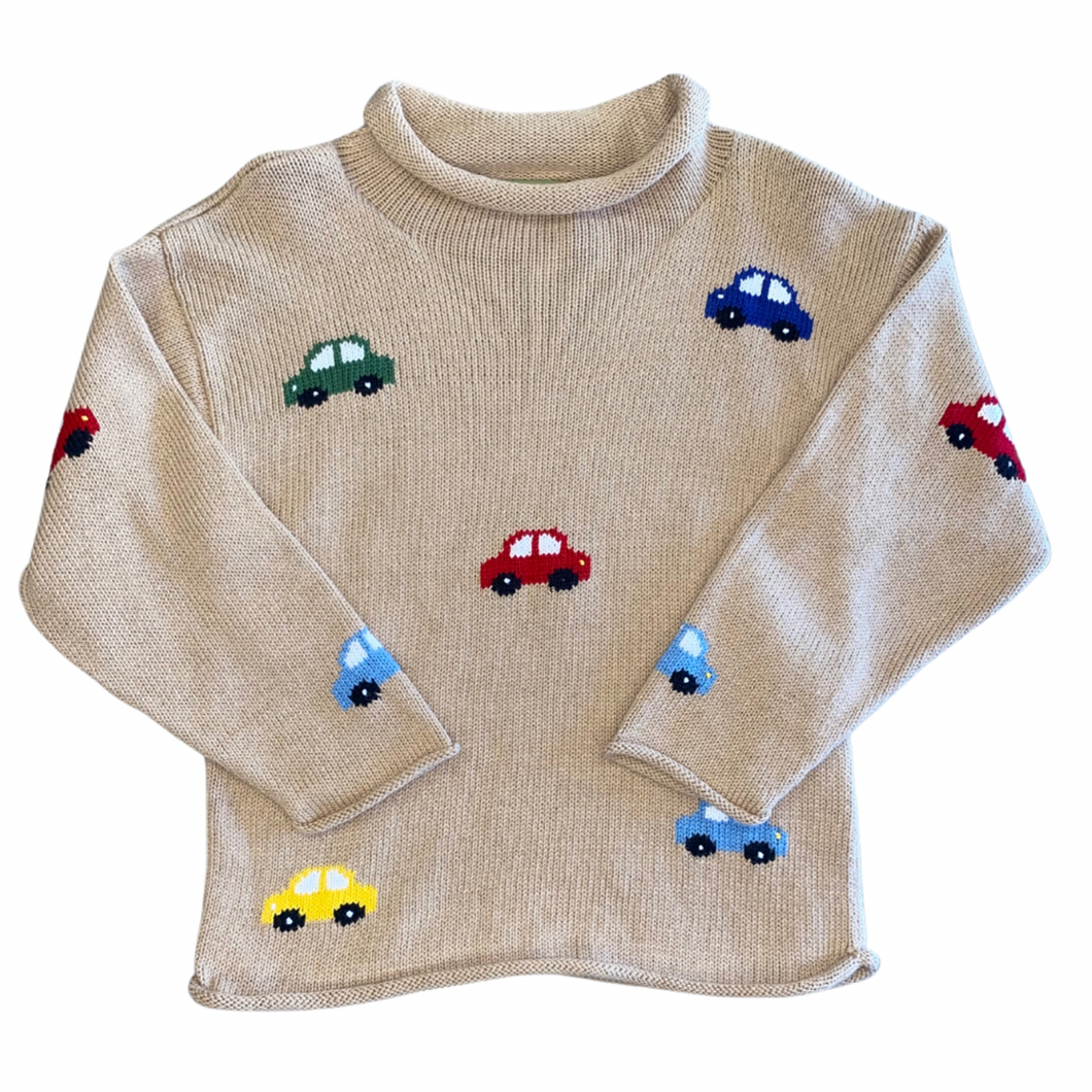 Cars Motif Sweater - Sand