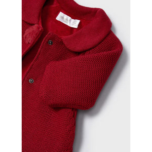 Knitted Coat with Hat - Red
