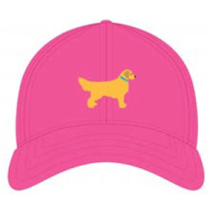 Golden Retriever on Bright Pink Hat