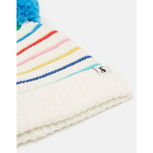 Pom Pom Knitted Hat - Wilding Multi Stripe