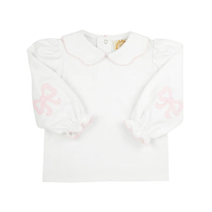 Emma’s Elbow Patch Top-Worth Avenue White/Palm Beach Pink