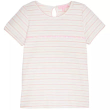 Load image into Gallery viewer, Pink &amp; Orange Sequin Stripe Tee
