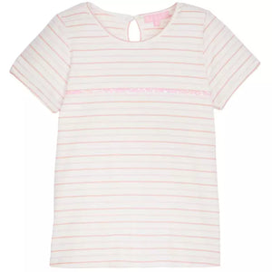 Pink & Orange Sequin Stripe Tee