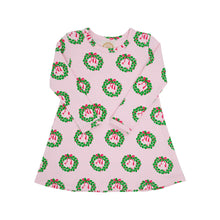 Load image into Gallery viewer, Long Sleeve Polly Play Dress - Deck the Halls w/ Bows &amp; Holly
