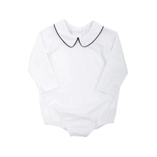 Load image into Gallery viewer, Peter Pan Collar Shirt &amp; Onesie (Broadcloth) - Worth Avenue White/ Nantucket Navy
