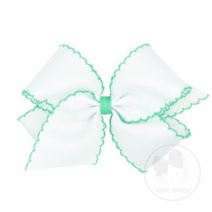 Moonstitch Hair Bow - White & Lucite