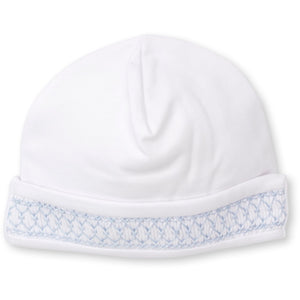 CLB Fall Hat w/ Hand Smocking-White/Blue