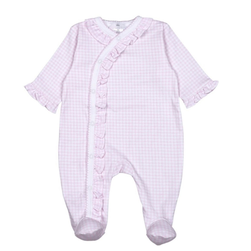 Olivia Pink Gingham Kimono Footie