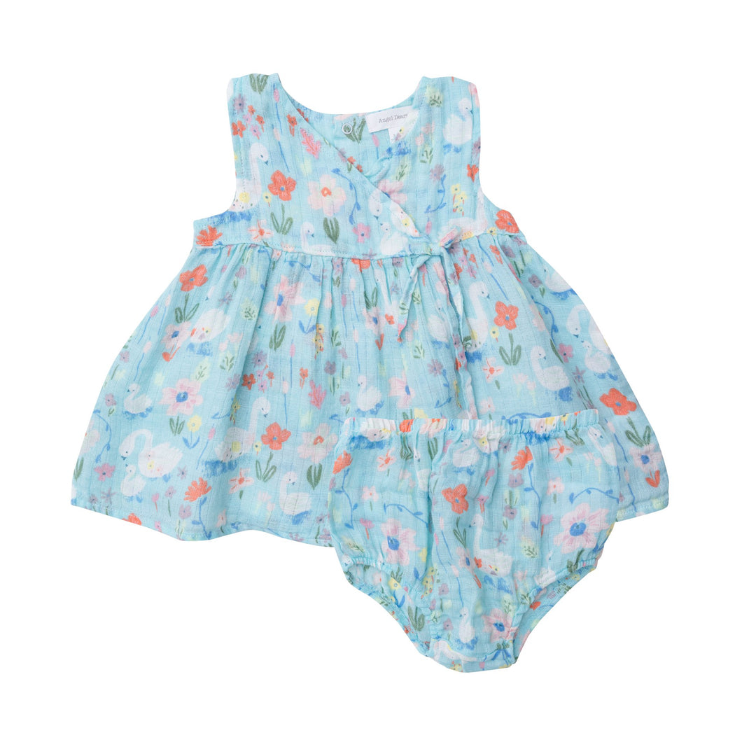 Kimono Dress & Bloomer - Floral Swans