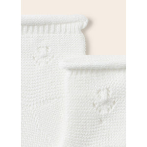 Knit Cardigan & Socks Set - White