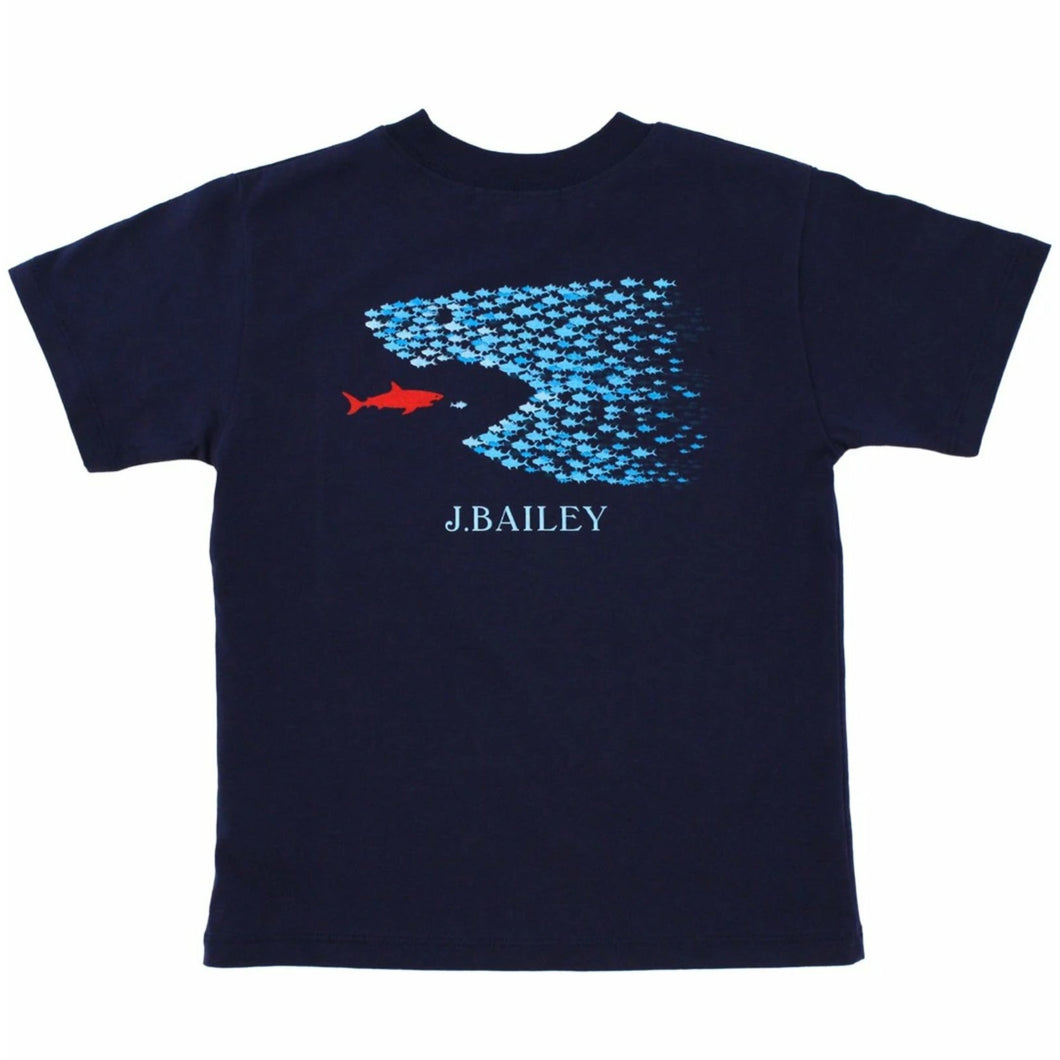 Logo Tee- Shark on Navy