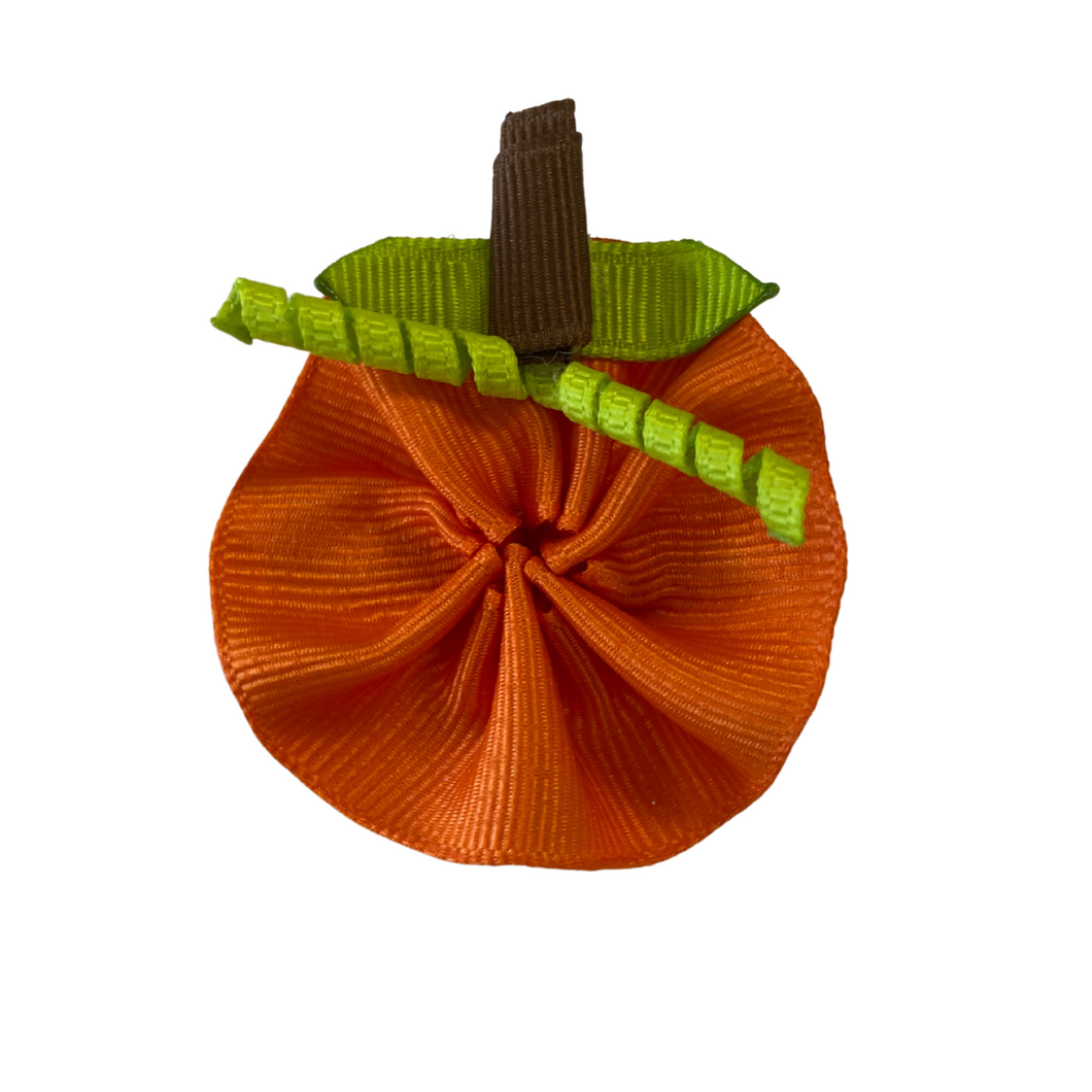 Ruffle Ribbon Pumpkin Hair Clip