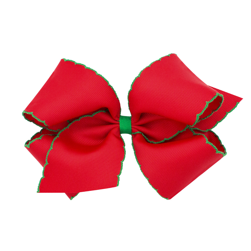 Moonstitch Hair Bow - Red & Green