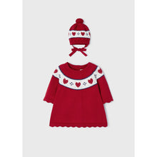 Load image into Gallery viewer, Knit Dress with Hat- Red
